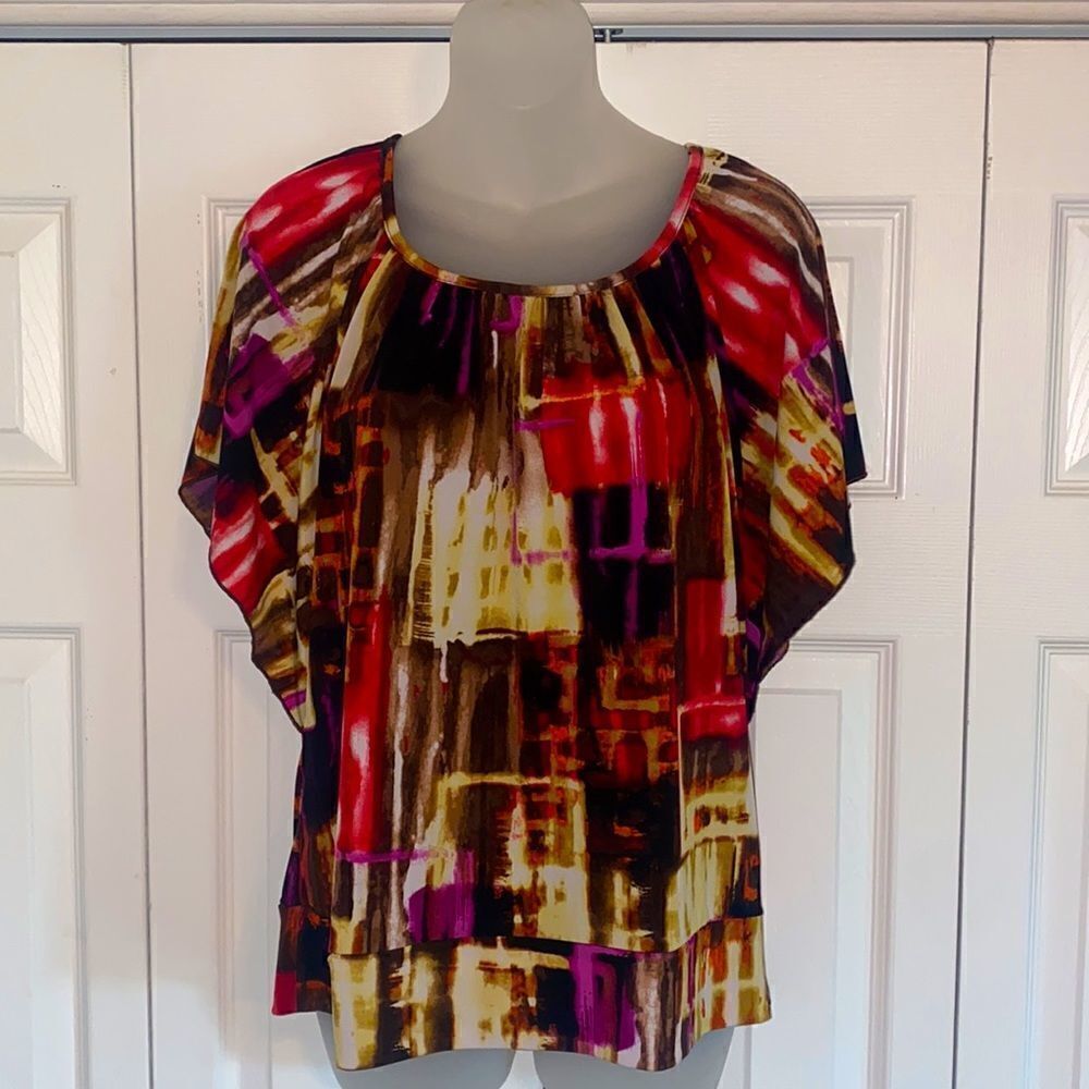 AGB top shirt blouse women’s dressy fall autumn size M medium - EUC